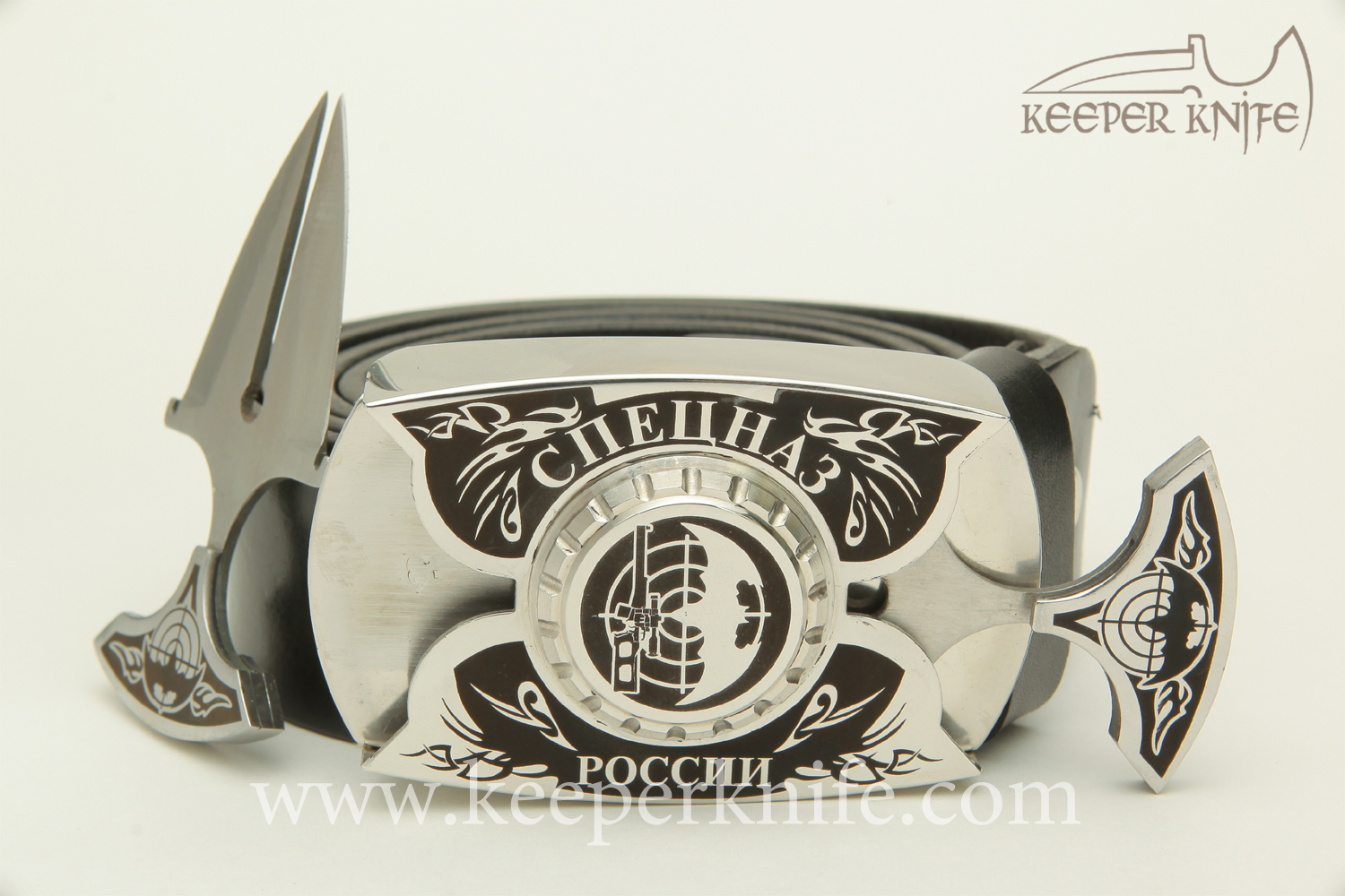 Купить пряжку нож KeeperKnife:  Спецназ России (Серебро)