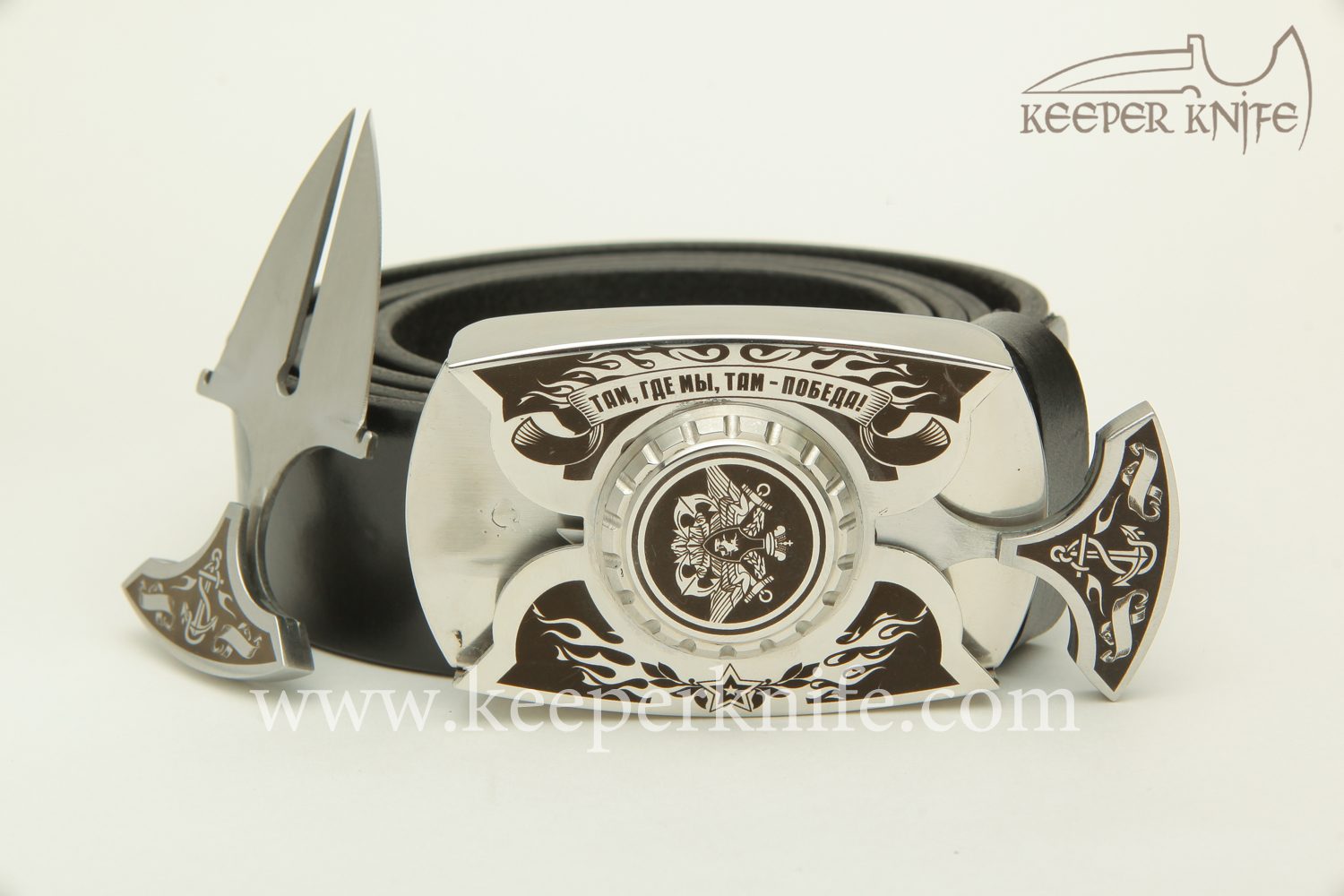 Купить пряжку нож KeeperKnife:  Морская пехота (Серебро)